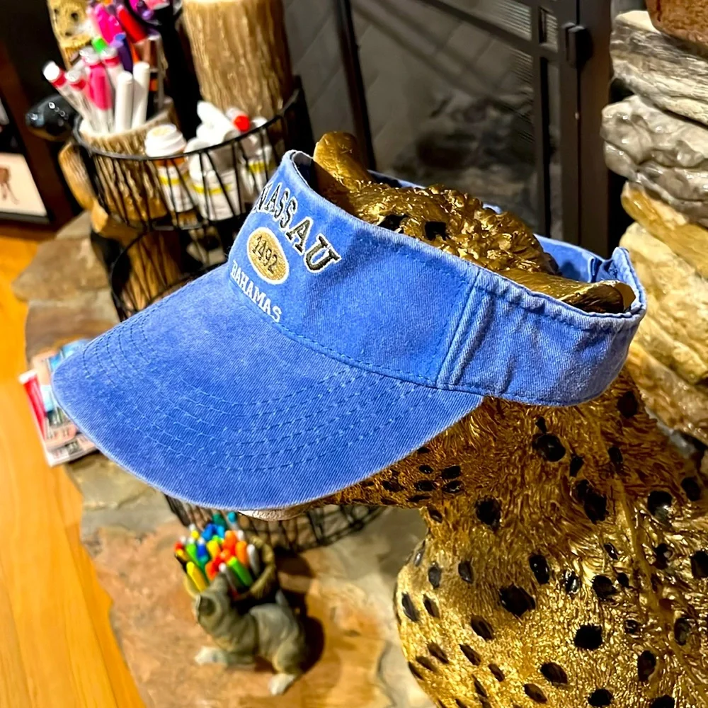 Nassau Bahamas Blue Denim Visor. NWOT. Adjustable